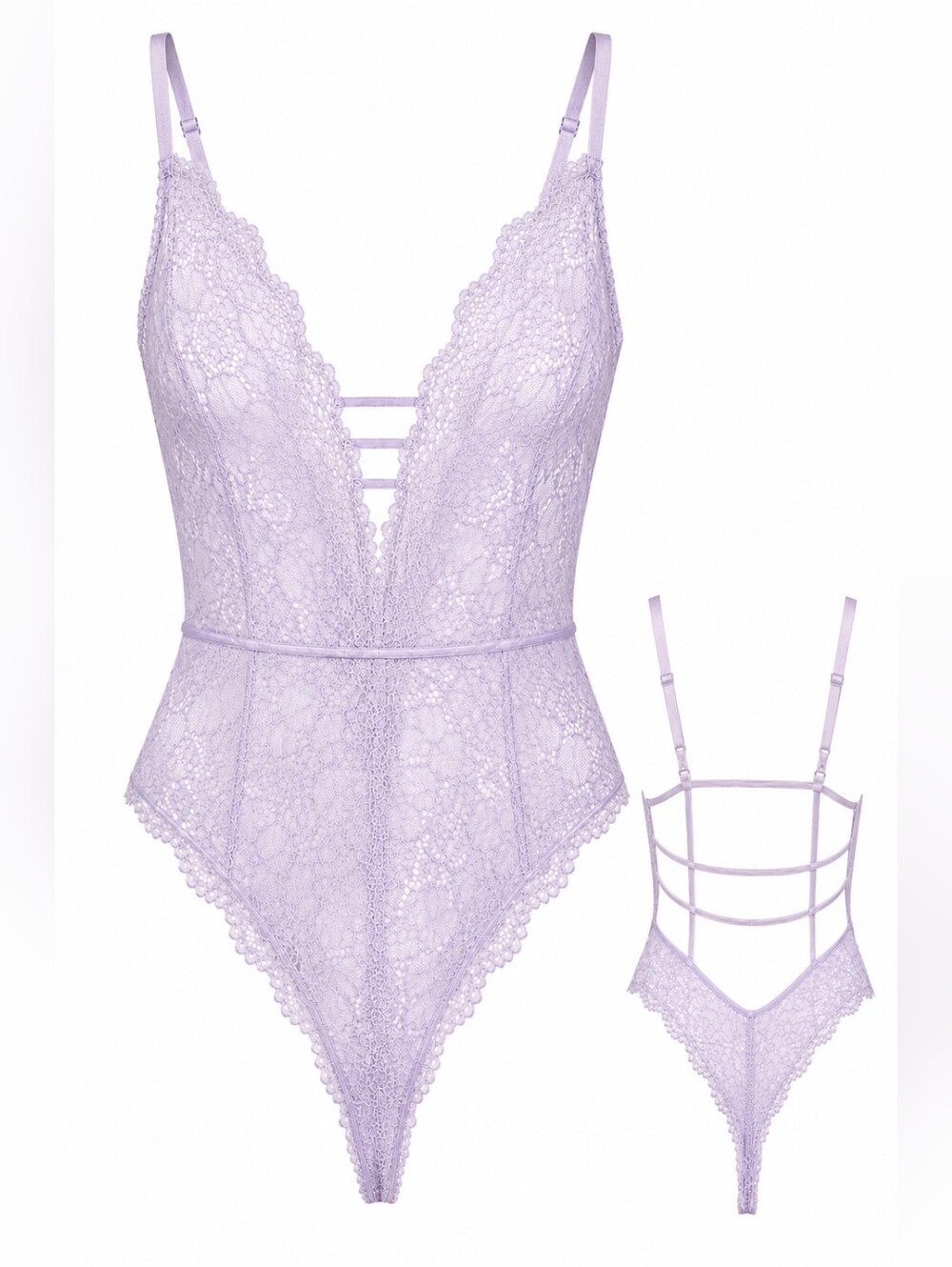 In Bloom by Jonquil Lavender Lace Teddy Bodysuit | Dillard's | Size Medium